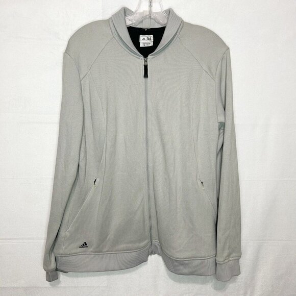 Adidas Women's Bomber Sweater / Jacket Gray Full Zip Sz. XL Tight-Knit - Picture 1 of 7